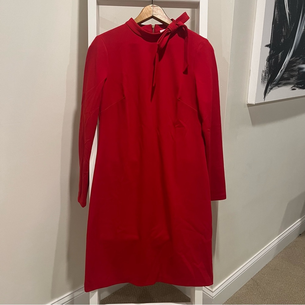 Never Worn Calvin Klein Red Long Sleeve Dress